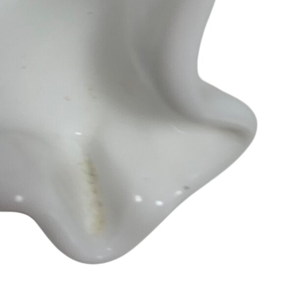 Fenton Hobnail Ruffled White Milk Glass Candy Bowl Decorative Serving Dish VTG - Picture 9 of 14
